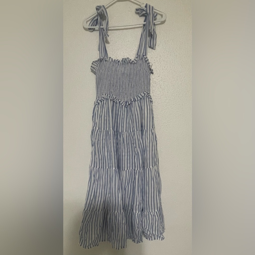 Aura Brand Cotton Striped Midi Dress Size Small